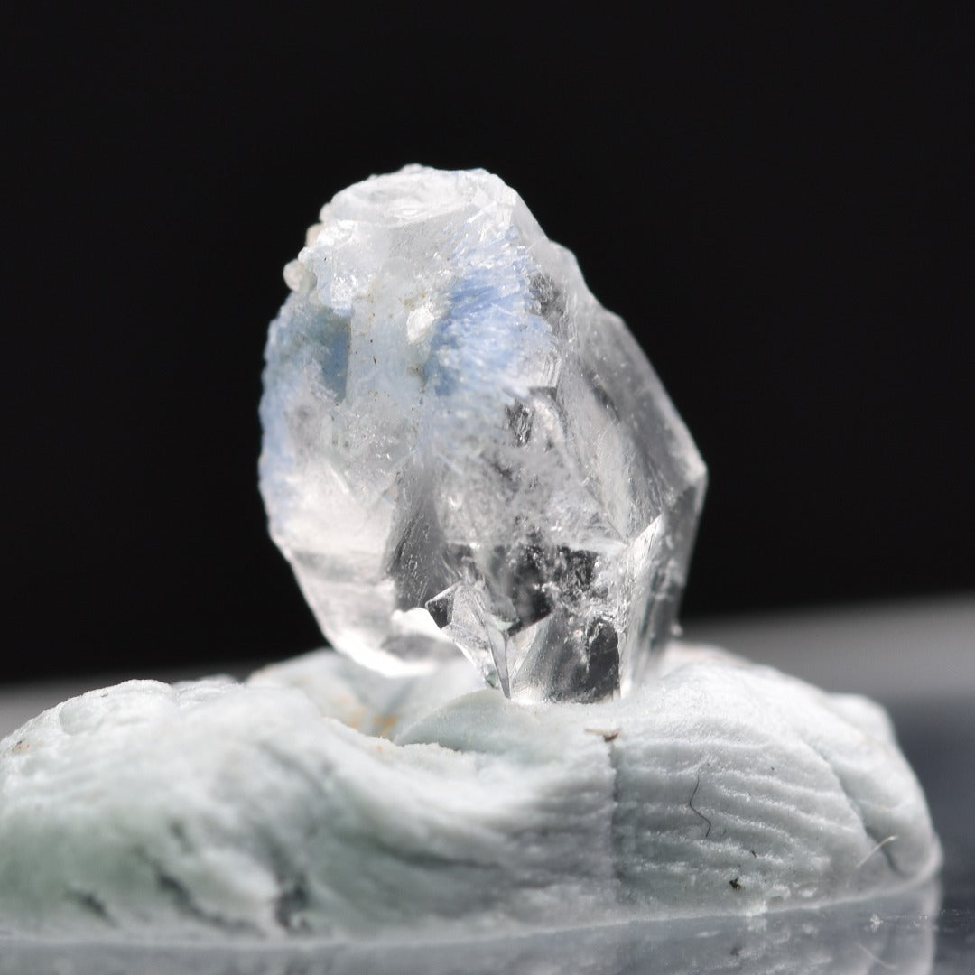 Natural Dumortierite in Clear Quartz Inclusion Raw Crystal Specimen from Brazil - 0.2 grams - 0.9cm