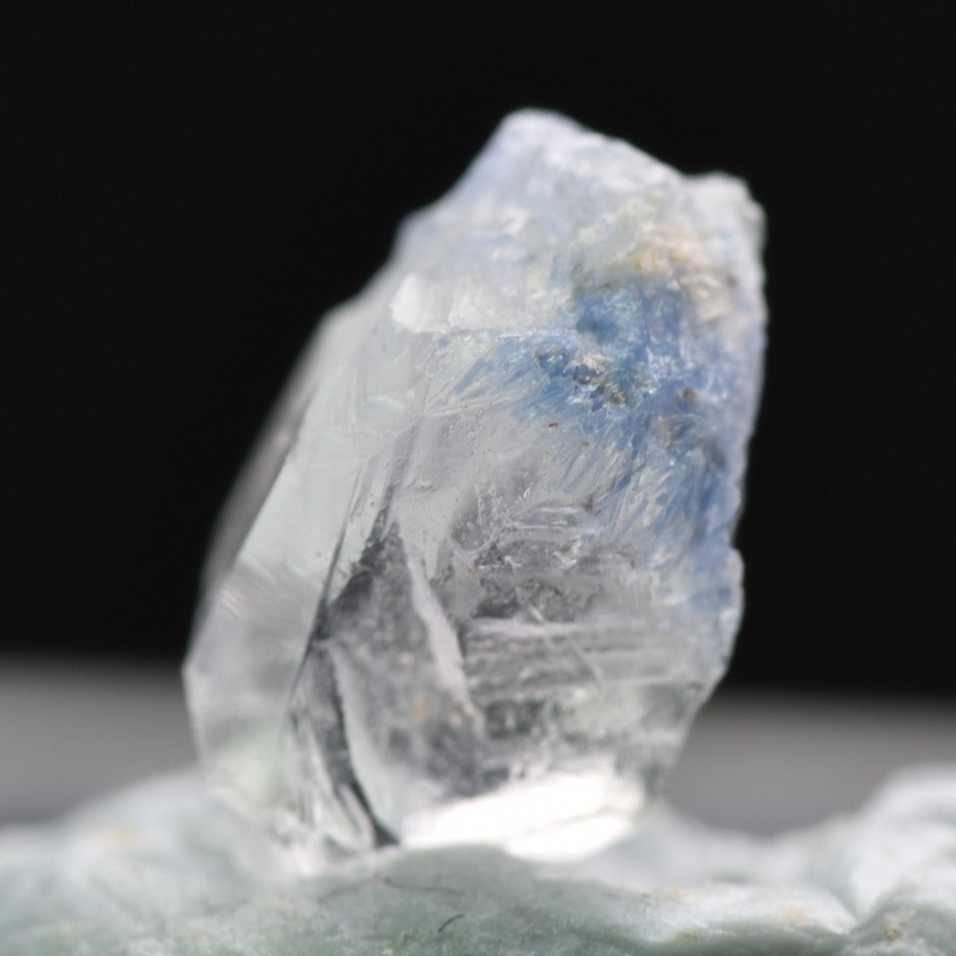 Natural Dumortierite in Clear Quartz Inclusion Raw Crystal Specimen from Brazil - 0.2 grams - 0.9cm