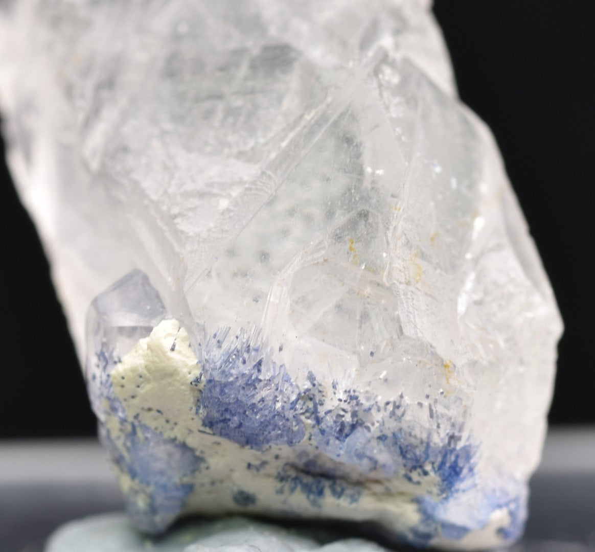 Natural Dumortierite in Clear Quartz Inclusion Raw Crystal Specimen from Brazil - 3.5 grams - 2.3cm