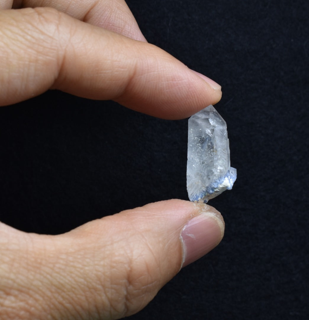 Natural Dumortierite in Clear Quartz Inclusion Raw Crystal Specimen from Brazil - 3.5 grams - 2.3cm