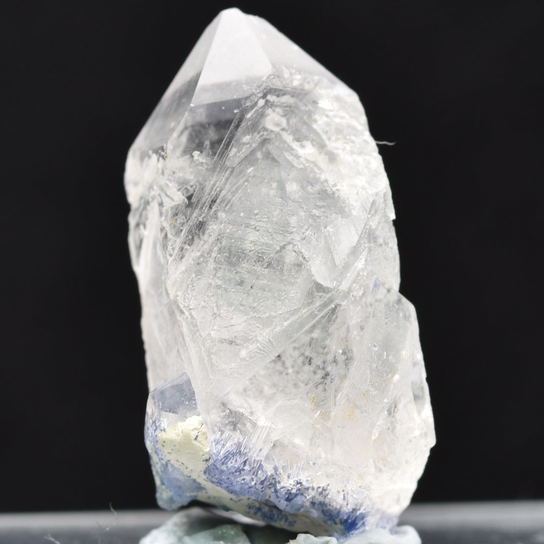 Natural Dumortierite in Clear Quartz Inclusion Raw Crystal Specimen from Brazil - 3.5 grams - 2.3cm