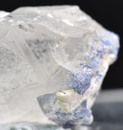 Natural Dumortierite in Clear Quartz Inclusion Raw Crystal Specimen from Brazil - 3.5 grams - 2.3cm