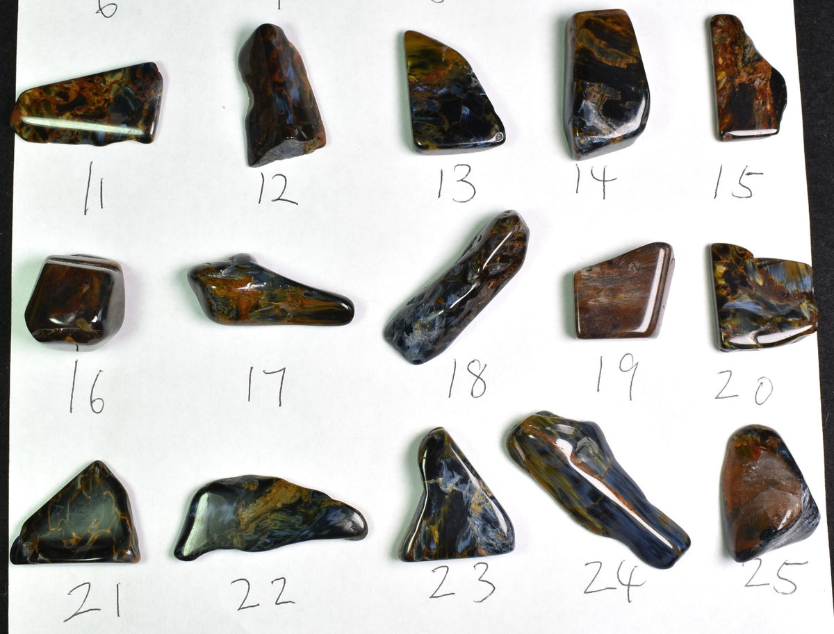 Golden, Blue Pietersite Top Grade Polished Tumble Stone Freeform from Namibia - Top Grade - 25 Options - G1