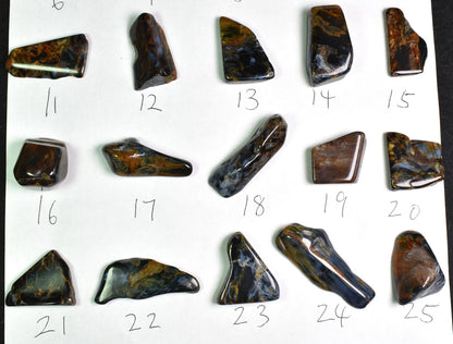 Golden, Blue Pietersite Top Grade Polished Tumble Stone Freeform from Namibia - Top Grade - 25 Options - G1