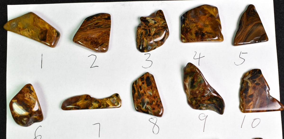 Golden, Blue Pietersite Top Grade Polished Tumble Stone Freeform from Namibia - Top Grade - 25 Options - G1