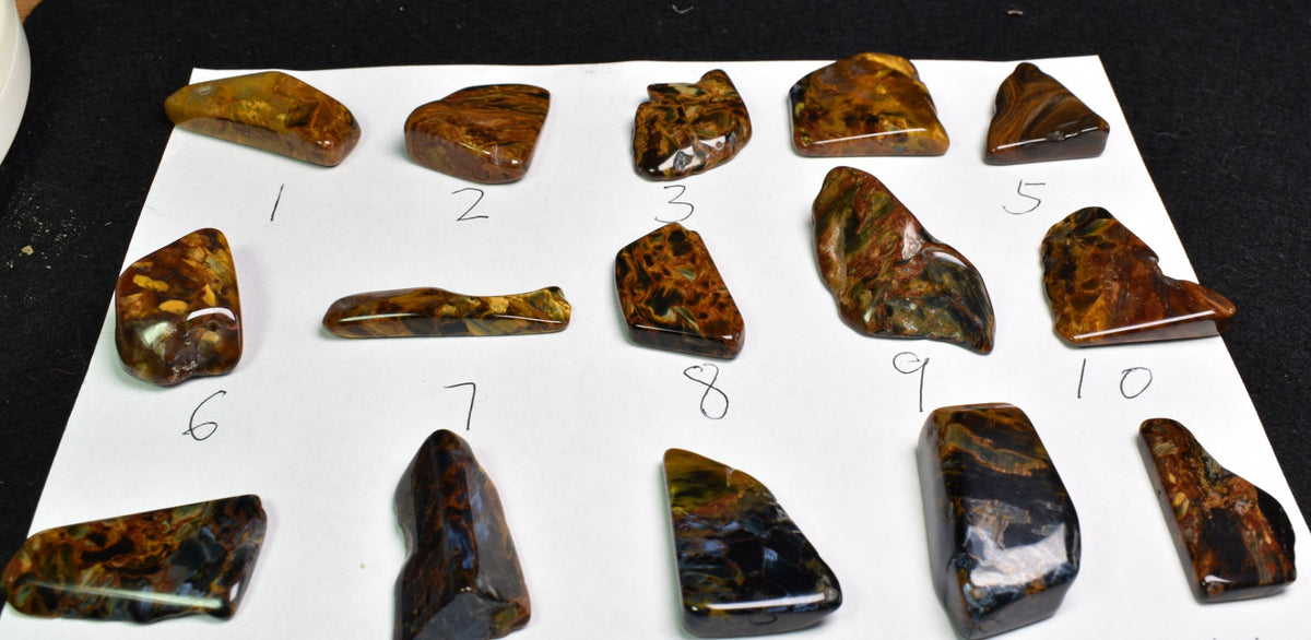 Golden, Blue Pietersite Top Grade Polished Tumble Stone Freeform from Namibia - Top Grade - 25 Options - G1