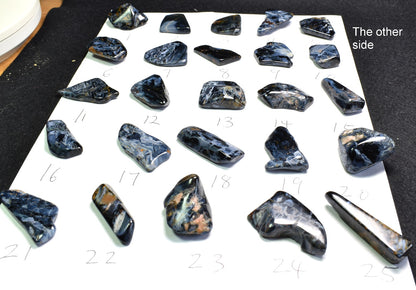Golden, Blue Pietersite Top Grade Polished Tumble Stone Freeform from Namibia - Top Grade - 25 Options - G3