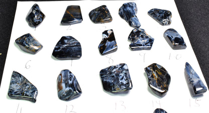 Golden, Blue Pietersite Top Grade Polished Tumble Stone Freeform from Namibia - Top Grade - 25 Options - G3
