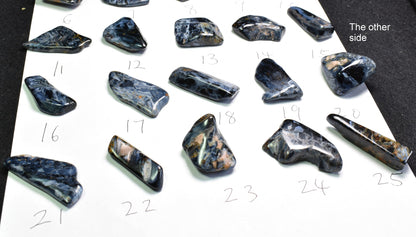 Golden, Blue Pietersite Top Grade Polished Tumble Stone Freeform from Namibia - Top Grade - 25 Options - G3