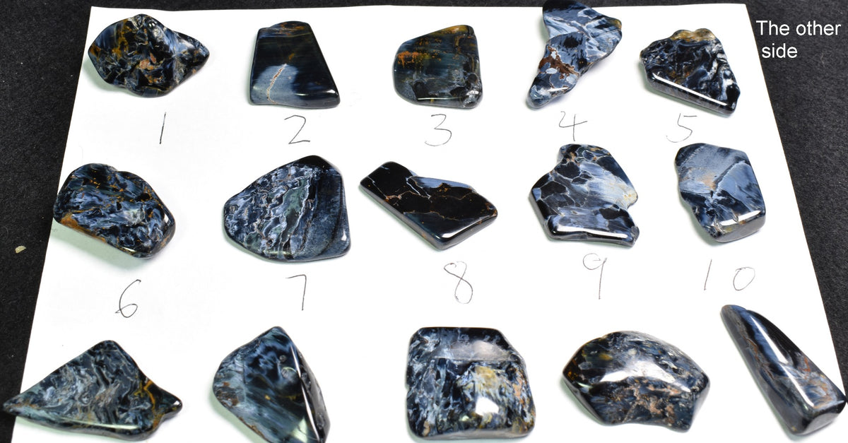 Golden, Blue Pietersite Top Grade Polished Tumble Stone Freeform from Namibia - Top Grade - 25 Options - G3