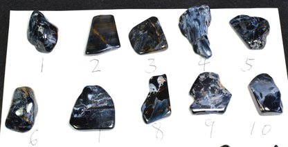 Golden, Blue Pietersite Top Grade Polished Tumble Stone Freeform from Namibia - Top Grade - 25 Options - G3