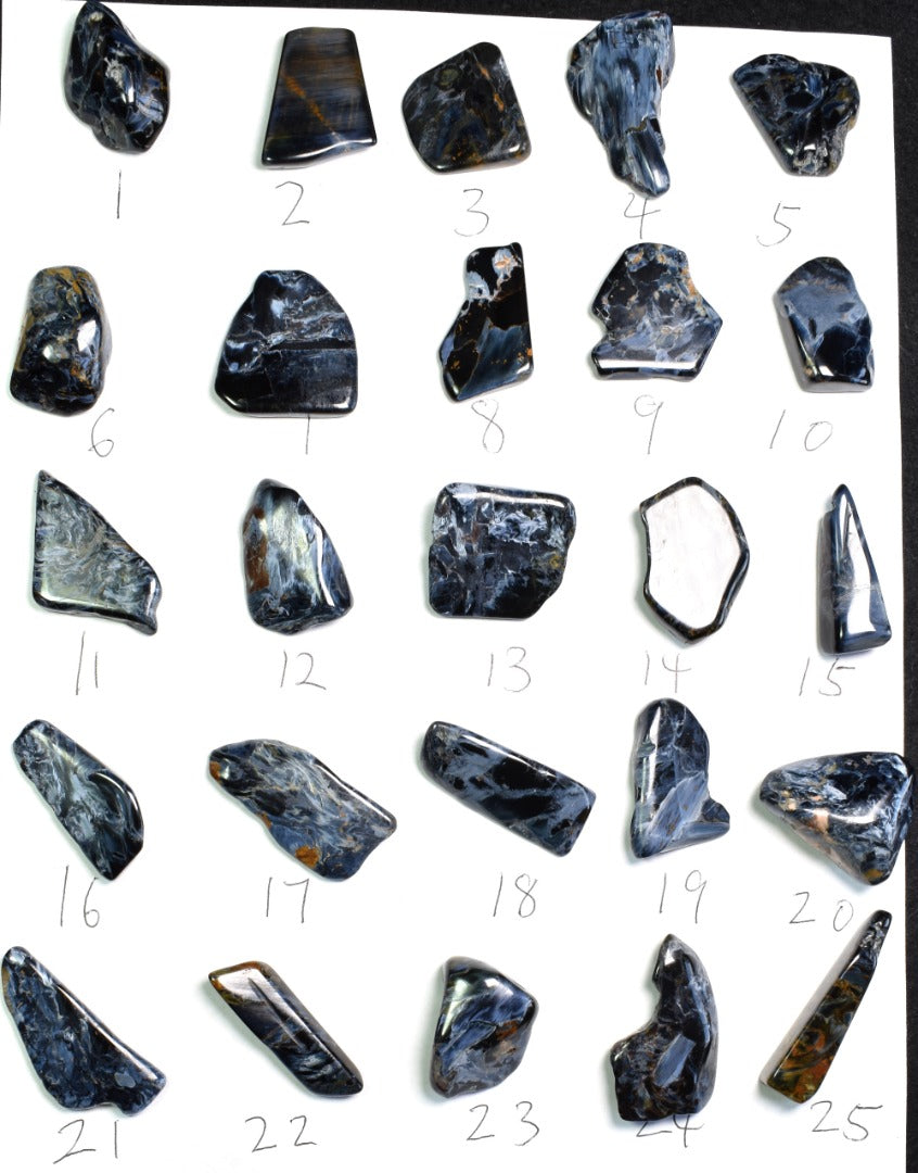 Golden, Blue Pietersite Top Grade Polished Tumble Stone Freeform from Namibia - Top Grade - 25 Options - G3