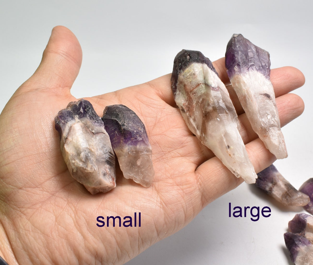 Super Seven 7 Natural Raw Crystal Amethyst Point, Wand - 2 Sizes