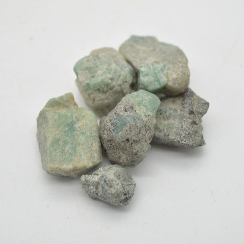 Raw Emerald Specimen Rocks - 6 Count - lot 07