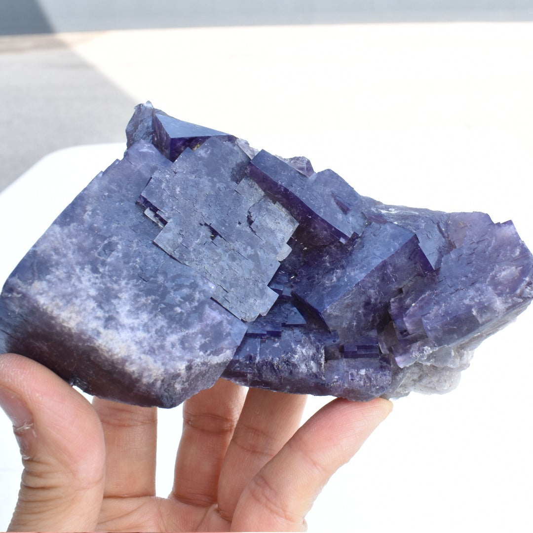 Purple Fluorite Raw Cluster Specimen - Sourced Greenlaws Mine, England, UK - 698 grams #GLF01-03