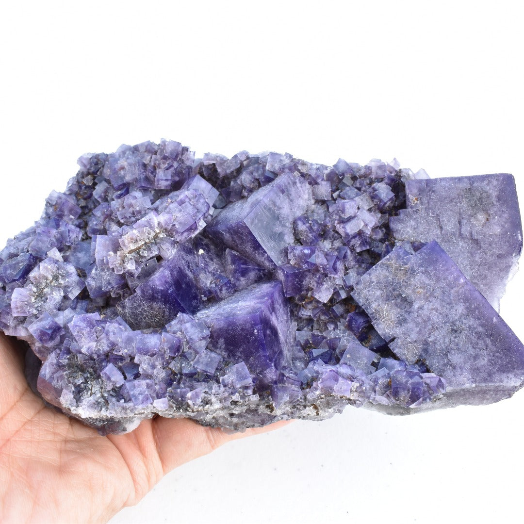 Purple Fluorite Raw Cluster Specimen - Sourced Greenlaws Mine, England, UK - 1287 grams #GLF02-01