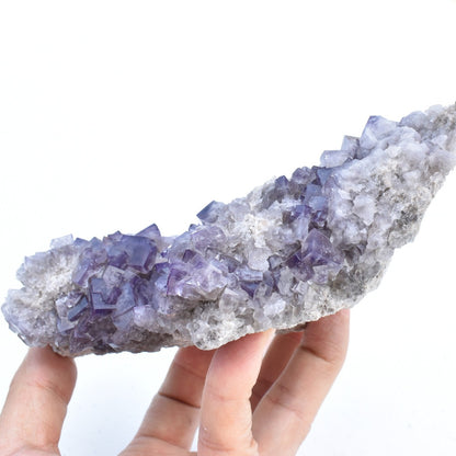 Purple Fluorite (with Calcite) Raw Cluster Specimen - Sourced Greenlaws Mine, England, UK - 613 grams #GLF02-04