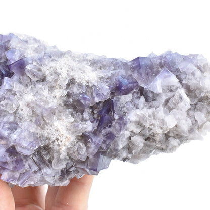 Purple Fluorite (with Calcite) Raw Cluster Specimen - Sourced Greenlaws Mine, England, UK - 613 grams #GLF02-04