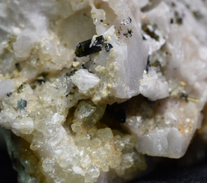 Green Herderite with Schorl Black Tourmaline, Elbaite Green Tourmaline, Albite, Feldspar, Rare, Synergy 12, Crystal Specimen - 69 grams