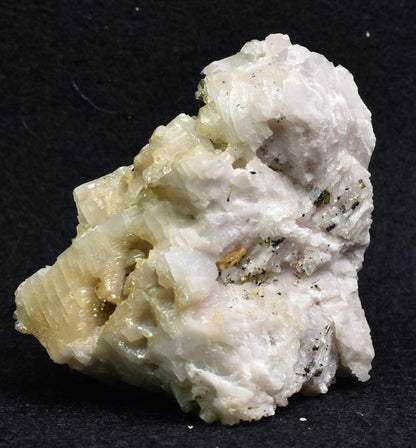 Green Herderite with Schorl Black Tourmaline, Elbaite Green Tourmaline, Albite, Feldspar, Rare, Synergy 12, Crystal Specimen - 69 grams