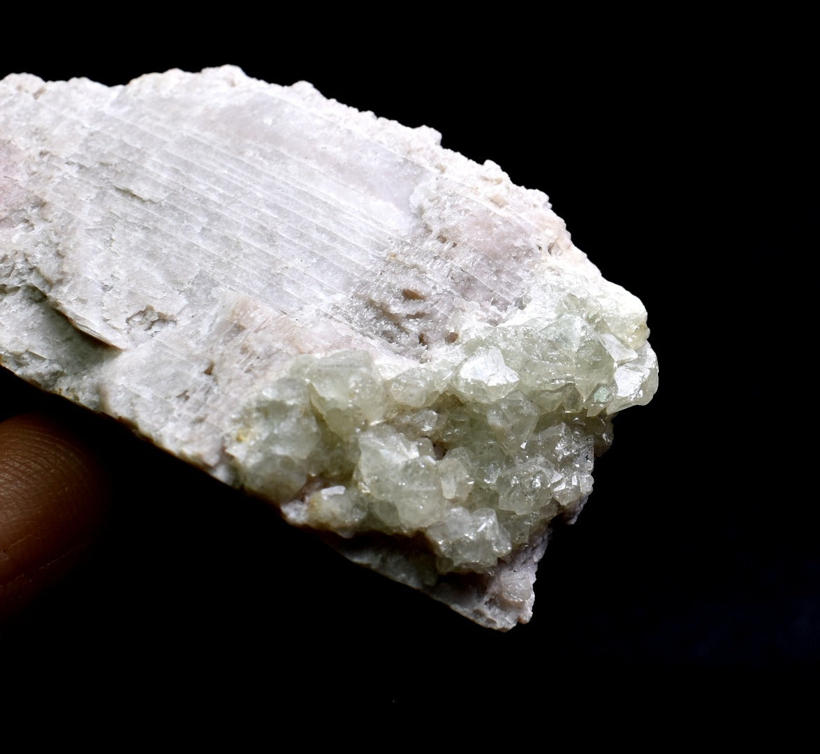 Natural Green Herderite on Feldspar, Rare, Synergy 12, Crystal Specimen - 30 grams