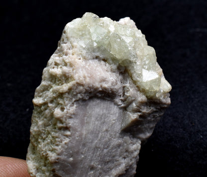 Natural Green Herderite on Feldspar, Rare, Synergy 12, Crystal Specimen - 30 grams