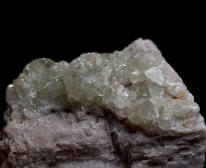Natural Green Herderite on Feldspar, Rare, Synergy 12, Crystal Specimen - 30 grams