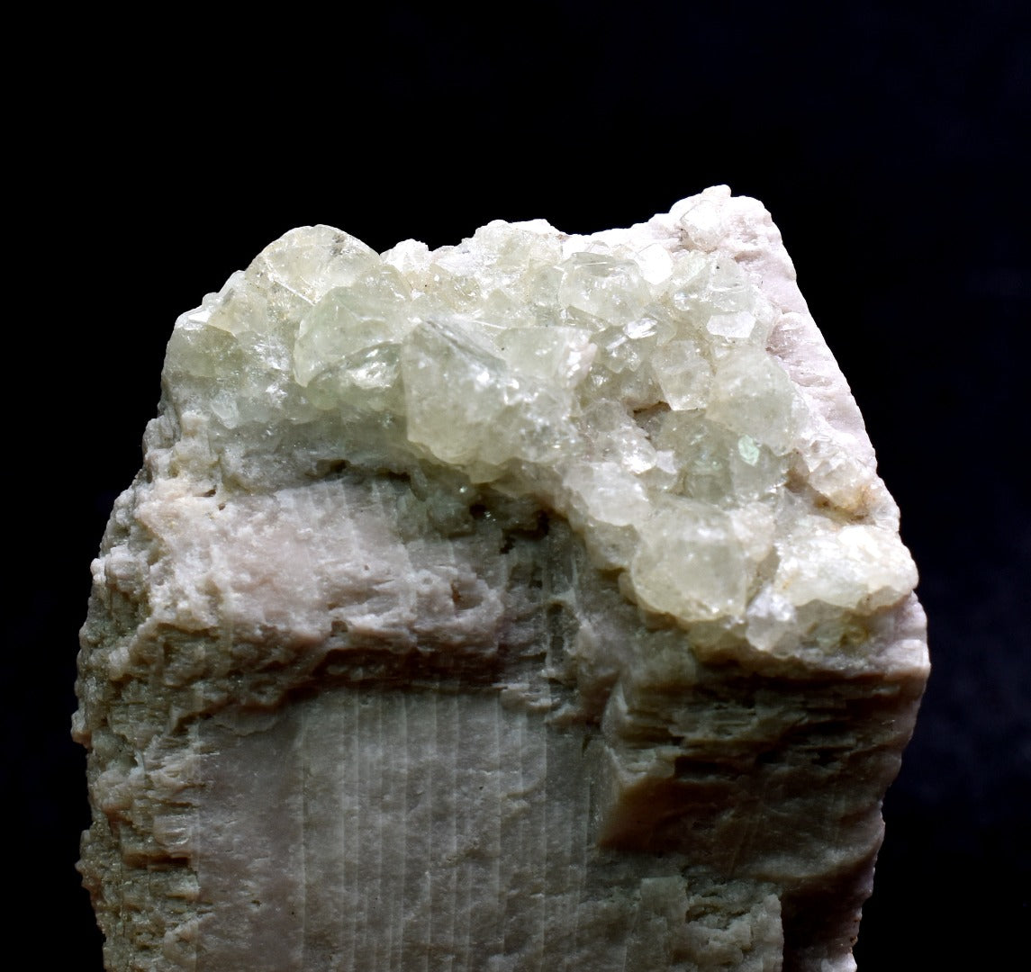 Natural Green Herderite on Feldspar, Rare, Synergy 12, Crystal Specimen - 30 grams