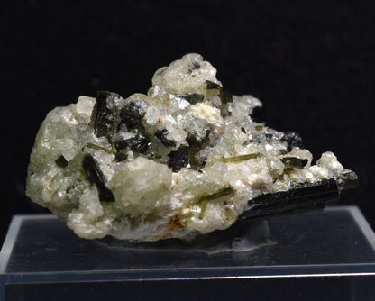 Green Herderite with Elbaite Green Tourmaline, Albite, Rare, Synergy 12, Crystal Specimen - 10 grams