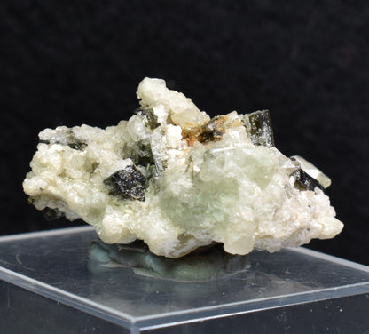 Green Herderite with Elbaite Green Tourmaline, Albite, Rare, Synergy 12, Crystal Specimen - 10 grams
