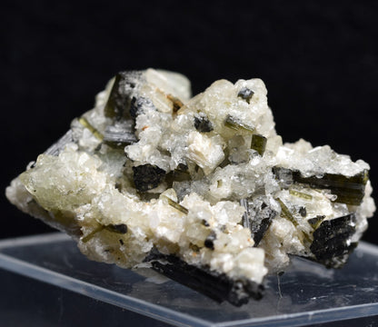 Green Herderite with Elbaite Green Tourmaline, Albite, Rare, Synergy 12, Crystal Specimen - 10 grams