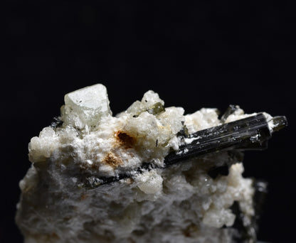 Green Herderite with Elbaite Green Tourmaline, Albite, Rare, Synergy 12, Crystal Specimen - 10 grams
