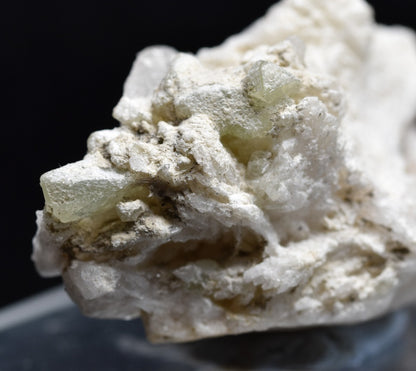 Natural Green Herderite with Albite and Quartz, Rare, Synergy 12, Crystal Specimen - 20 grams