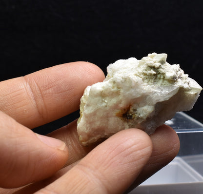 Natural Green Herderite with Albite and Quartz, Rare, Synergy 12, Crystal Specimen - 20 grams