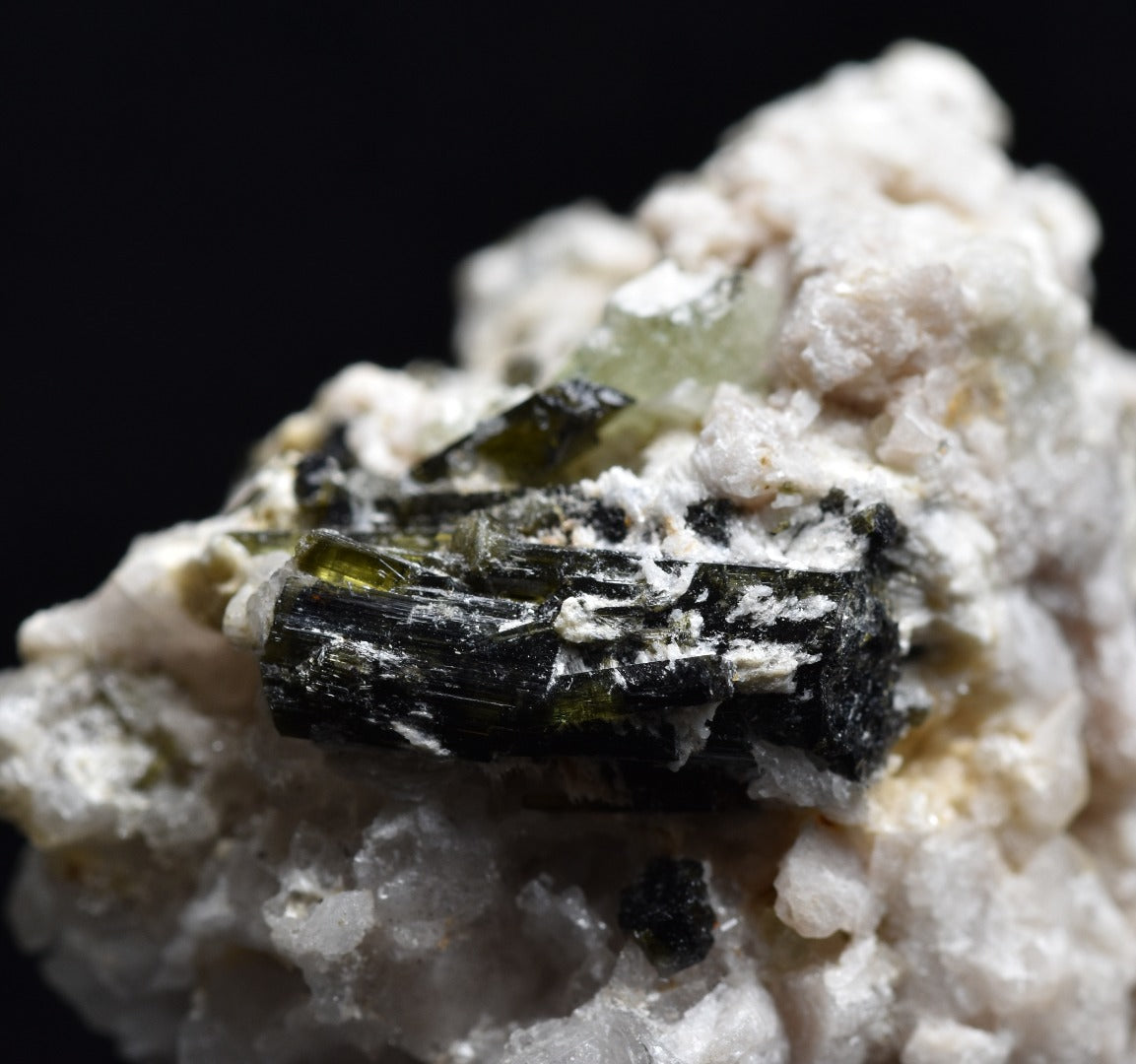 Green Herderite with Elbaite Green Tourmaline, Albite, Feldspar, Rare, Synergy 12, Crystal Specimen - 26 grams