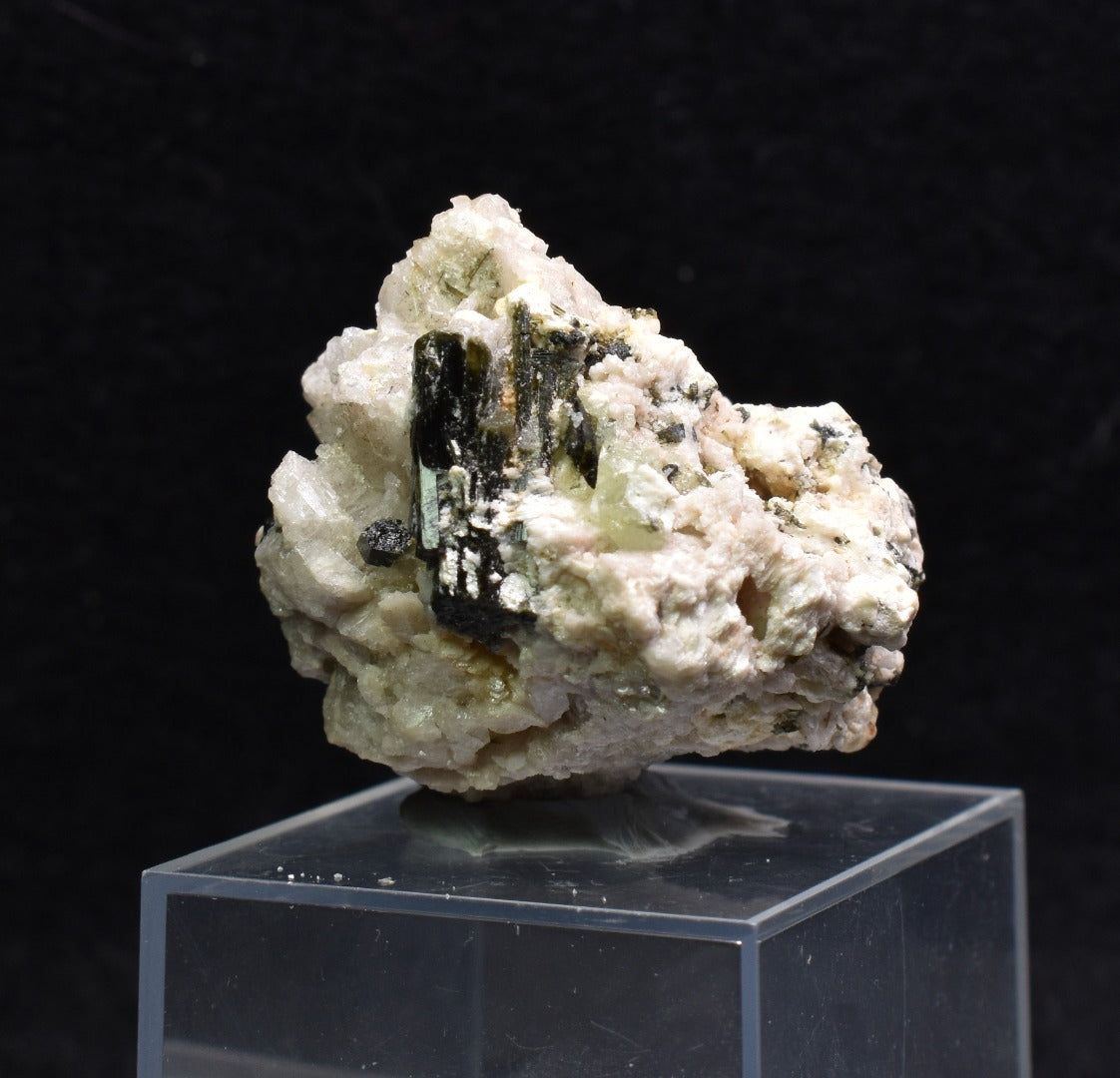 Green Herderite with Elbaite Green Tourmaline, Albite, Feldspar, Rare, Synergy 12, Crystal Specimen - 26 grams