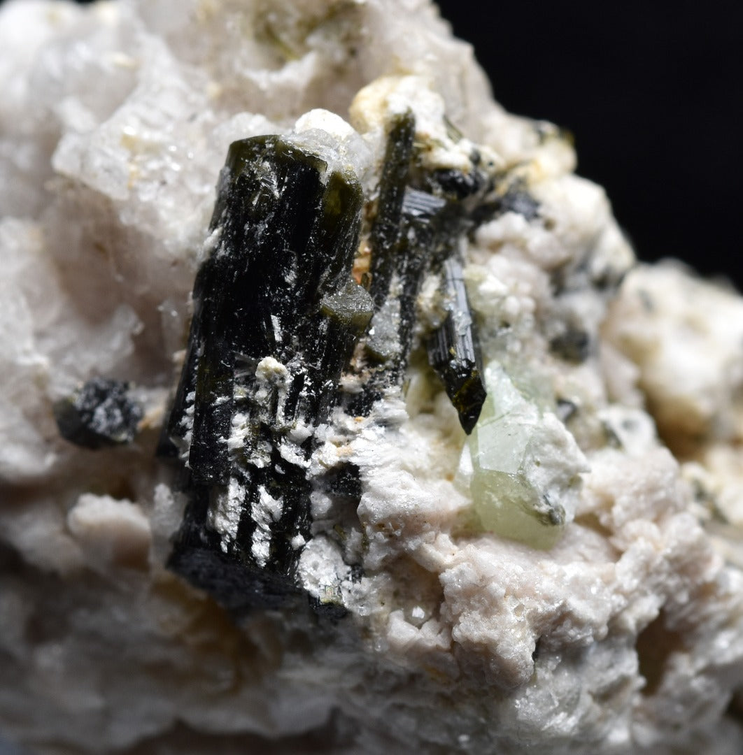 Green Herderite with Elbaite Green Tourmaline, Albite, Feldspar, Rare, Synergy 12, Crystal Specimen - 26 grams