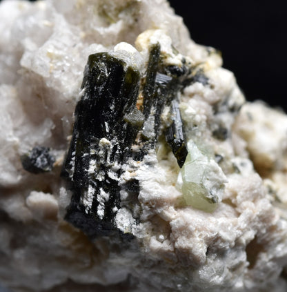 Green Herderite with Elbaite Green Tourmaline, Albite, Feldspar, Rare, Synergy 12, Crystal Specimen - 26 grams