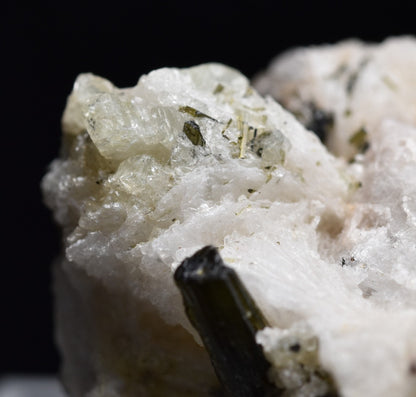 Green Herderite with Elbaite Green Tourmaline, Albite, Quartz, Rare, Synergy 12, Crystal Specimen - 9 grams