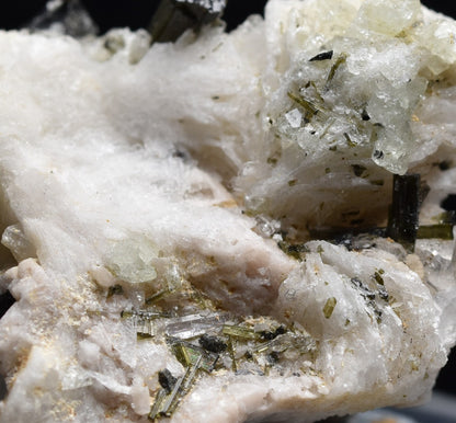 Green Herderite with Elbaite Green Tourmaline, Albite, Quartz, Rare, Synergy 12, Crystal Specimen - 9 grams