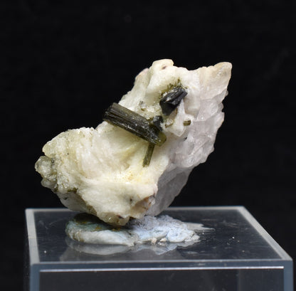 Green Herderite with Elbaite Green Tourmaline, Albite, Quartz, Rare, Synergy 12, Crystal Specimen - 9 grams