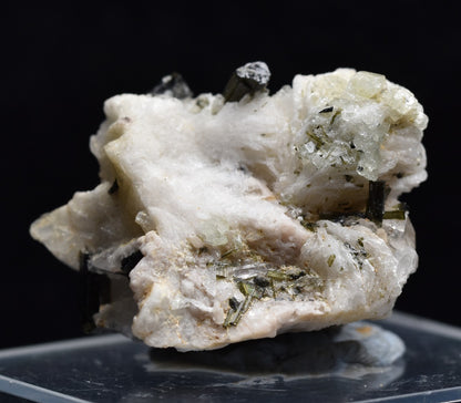 Green Herderite with Elbaite Green Tourmaline, Albite, Quartz, Rare, Synergy 12, Crystal Specimen - 9 grams