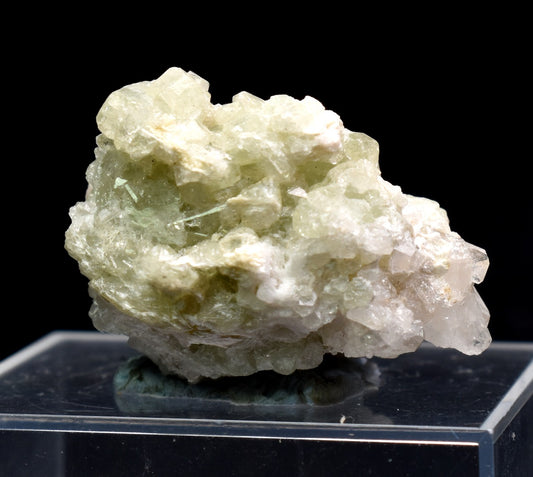 Natural Green Herderite with Albite and Quartz, Rare, Synergy 12, Crystal Specimen - 13 grams