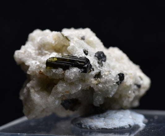 Green Herderite with Elbaite Green Tourmaline, Albite, Quartz, Rare, Synergy 12, Crystal Specimen - 14 grams