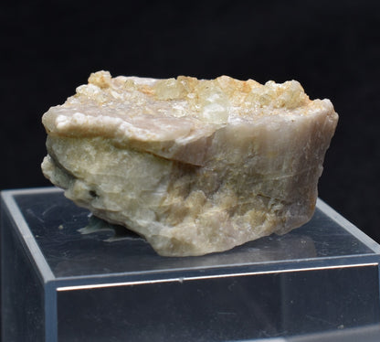 Natural Green Herderite on Feldspar, Rare, Synergy 12, Crystal Specimen - 8 grams
