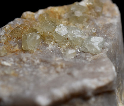 Natural Green Herderite on Feldspar, Rare, Synergy 12, Crystal Specimen - 8 grams