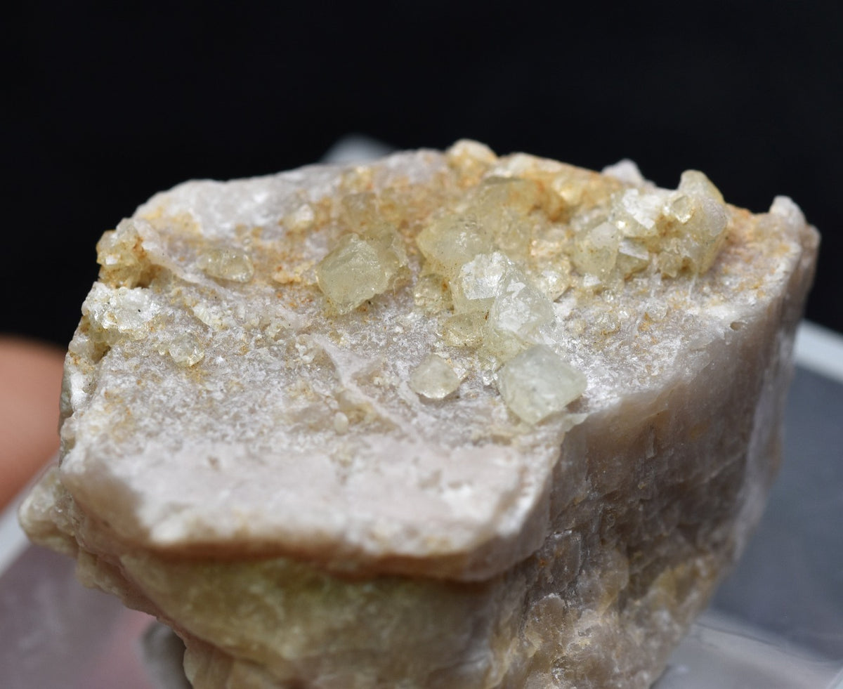 Natural Green Herderite on Feldspar, Rare, Synergy 12, Crystal Specimen - 8 grams