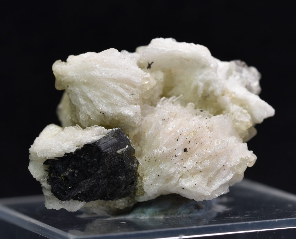 Green Herderite with Schorl Black Tourmaline, Albite, Rare, Synergy 12, Crystal Specimen - 8 grams