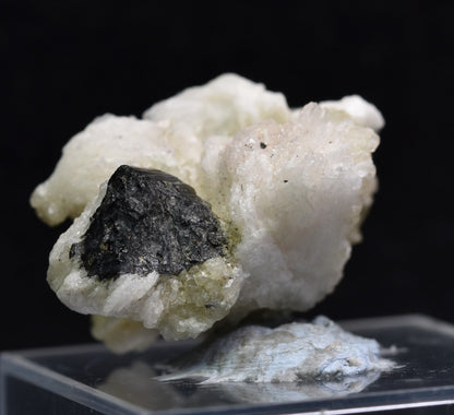Green Herderite with Schorl Black Tourmaline, Albite, Rare, Synergy 12, Crystal Specimen - 8 grams