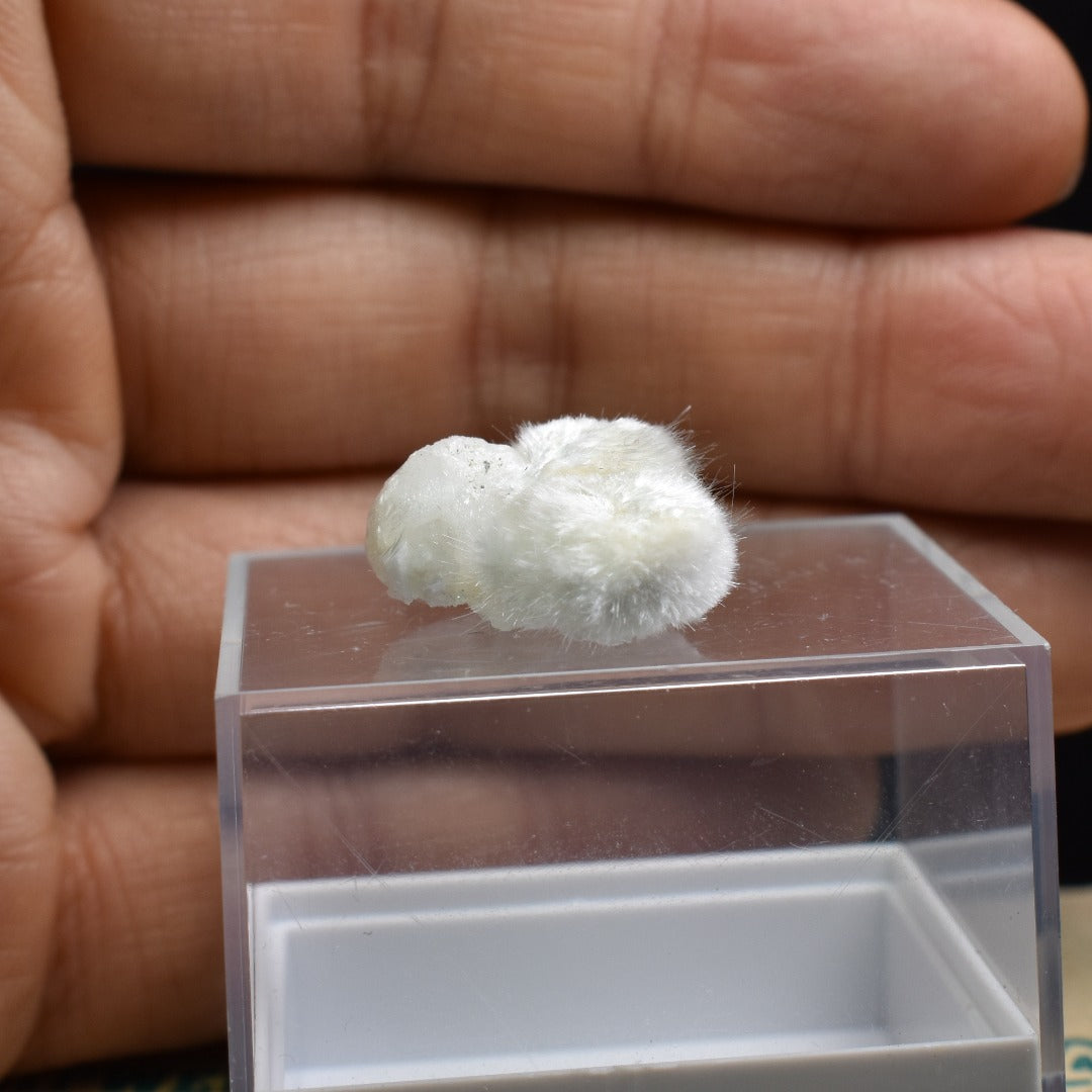 Natural Okenite with Gyrolite, Mineral Specimen from India - 1 Count - 1.7 grams #04
